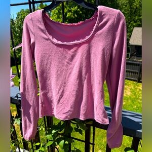 Pink Coquette Long Sleeve Crop Tpp